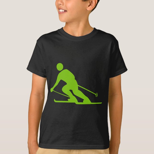 Skiing - Martian Green T-Shirt (Front)