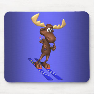 Skiing Moosepad Mouse Pad