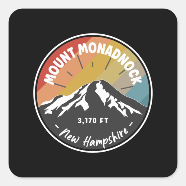 Skiing Mount Monadnock - New Hampshire Square Sticker (Front)