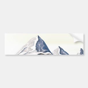 Skiing Mountains Bumper Sticker