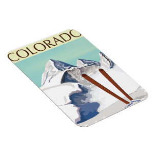 Skiing Mountains Magnet