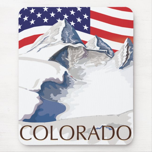 Skiing Mountains Mouse Pad (Front)