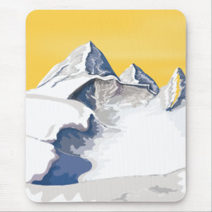 Skiing Mountains Mouse Pad
