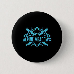 Skiing Mountains Skier Downhill Ski Resort Alpine 6 Cm Round Badge