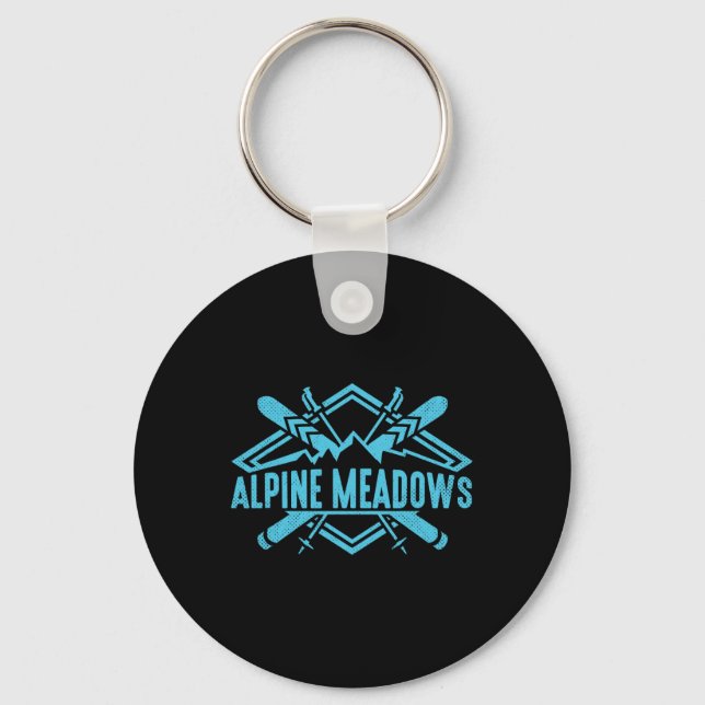 Skiing Mountains Skier Downhill Ski Resort Alpine  Key Ring (Front)
