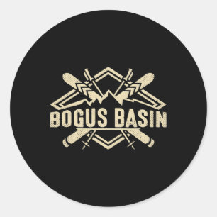 Skiing Mountains Skier Downhill Ski Resort Bogus S Classic Round Sticker