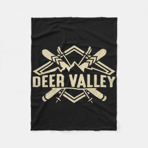 Skiing Mountains Skier Downhill Ski Resort Deer Va Fleece Blanket