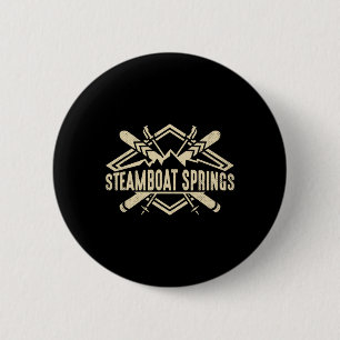 Skiing Mountains Skier Downhill Ski Resort Steambo 6 Cm Round Badge