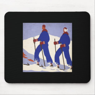 Skiing mouse pad