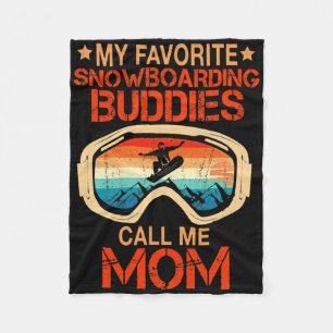 Skiing - My Favorite Snowboarding Buddies Call Me  Fleece Blanket