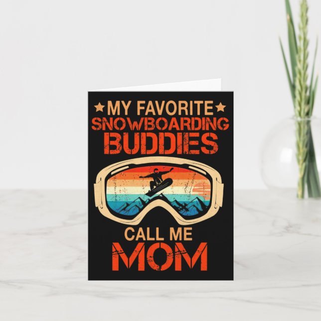 Skiing - My Favourite Snowboarding Buddies Call Me Card (Front)