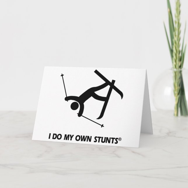 Skiing My Own Stunts Card (Front)