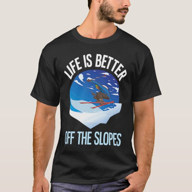 Skiing  Off The Slopes  Free Riding T-Shirt (Front)
