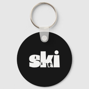 Skiing On Slopes1  Key Ring