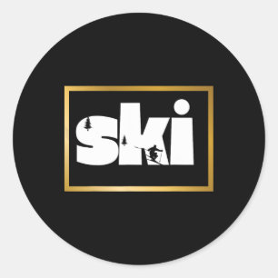 Skiing On Slopes7  Classic Round Sticker