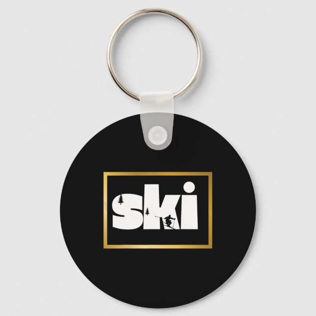 Skiing On Slopes7  Key Ring (Front)
