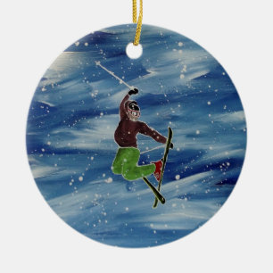 Skiing ornament
