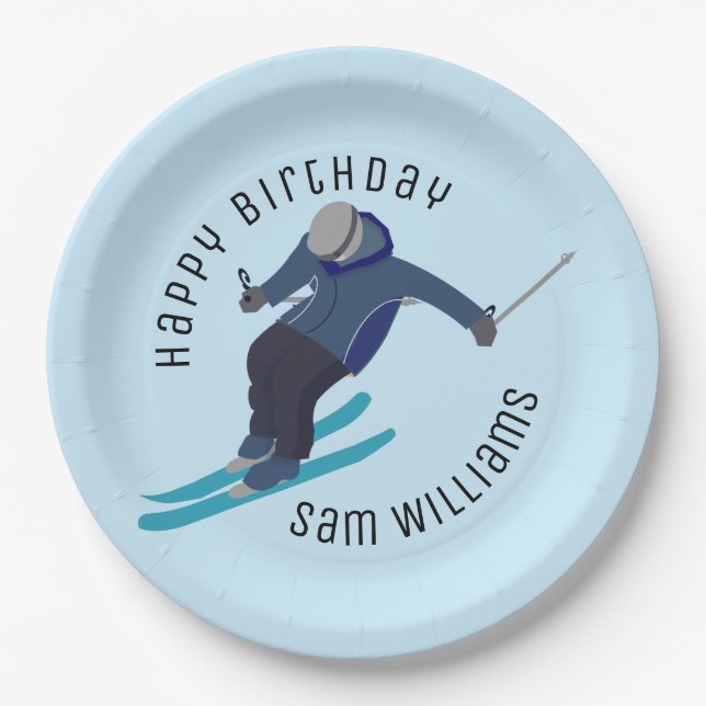 Skiing Paper Plate (Front)