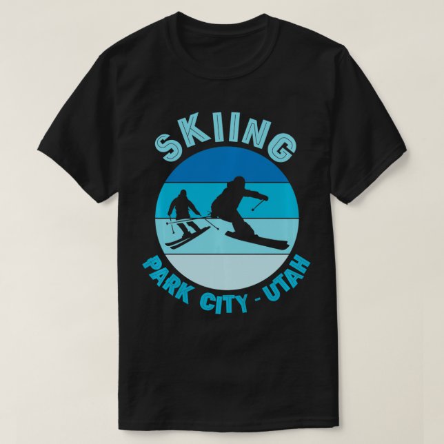 Skiing Park City Utah Skier  T-Shirt (Design Front)
