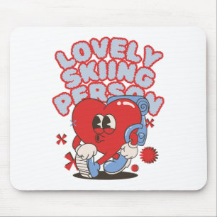 Skiing Person Ckpacking Heart Mountain Slope Adven Mouse Pad