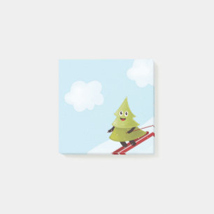 Skiing Pine Tree Cute Snow Sports Winter Post-it Notes