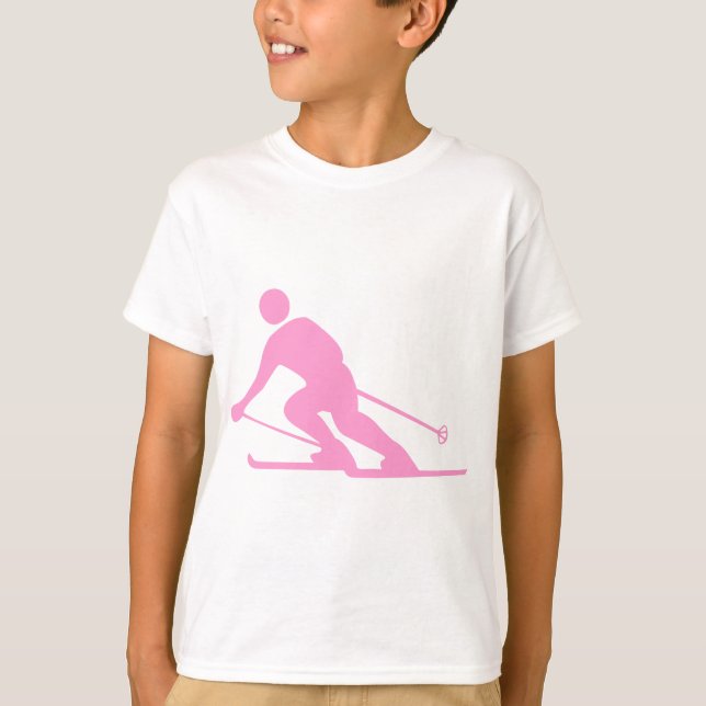 Skiing - Pink T-Shirt (Front)
