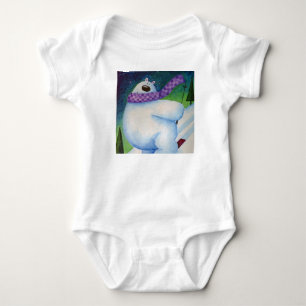 Skiing Polar Bear Baby Bodysuit