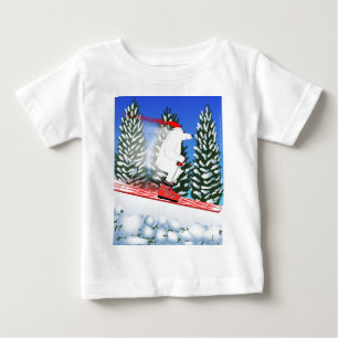 Skiing Polar Bear Baby T-Shirt