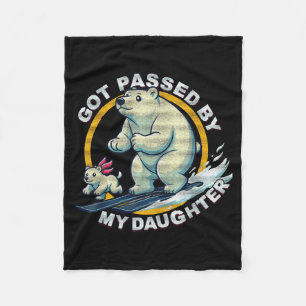 Skiing Polar Bear Design Got Ped By My Daughter Fu Fleece Blanket