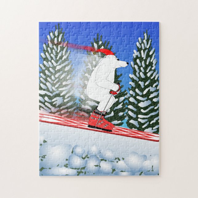 Skiing Polar Bear Jigsaw Puzzle (Vertical)
