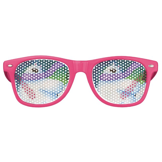 Skiing Polar Bear Retro Sunglasses (Front)