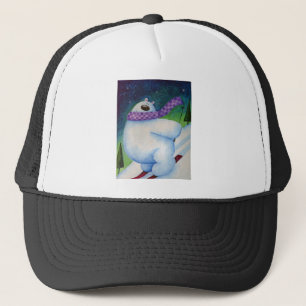 Skiing Polar Bear Trucker Hat