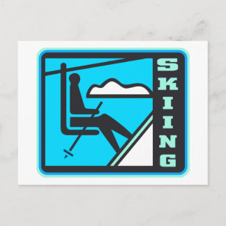 Skiing Postcard