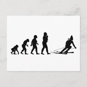 Skiing Postcard