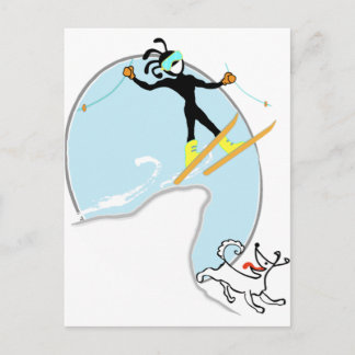 Skiing Postcard