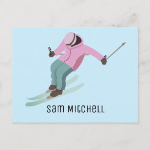 Skiing Postcard