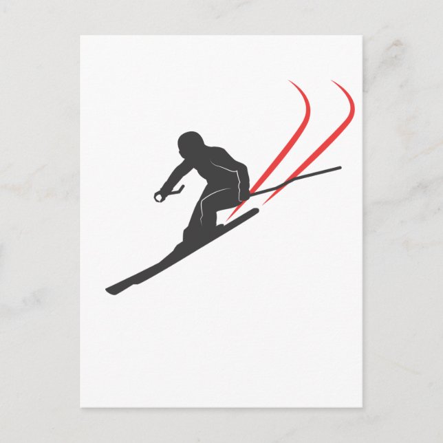 skiing postcard (Front)