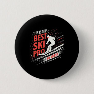 Skiing Professional Mountain Snow Sport 6 Cm Round Badge