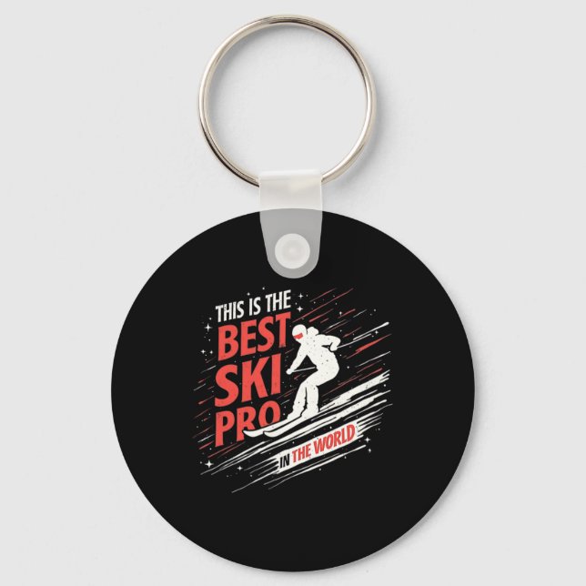 Skiing Professional Mountain Snow Sport  Key Ring (Front)