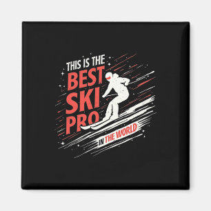 Skiing Professional Mountain Snow Sport Magnet