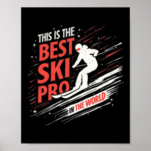 Skiing Professional Mountain Snow Sport Poster