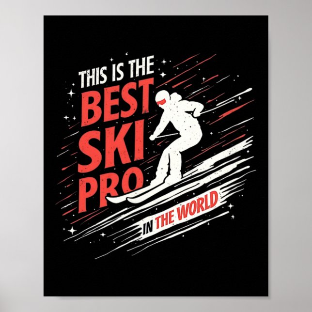 Skiing Professional Mountain Snow Sport  Poster (Front)