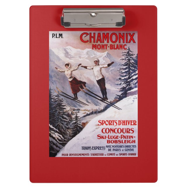 Skiing Promotional Poster Clipboard (Front)