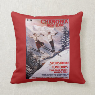 Skiing Promotional Poster Cushion