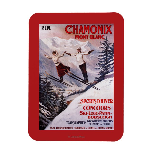 Skiing Promotional Poster Magnet (Vertical)