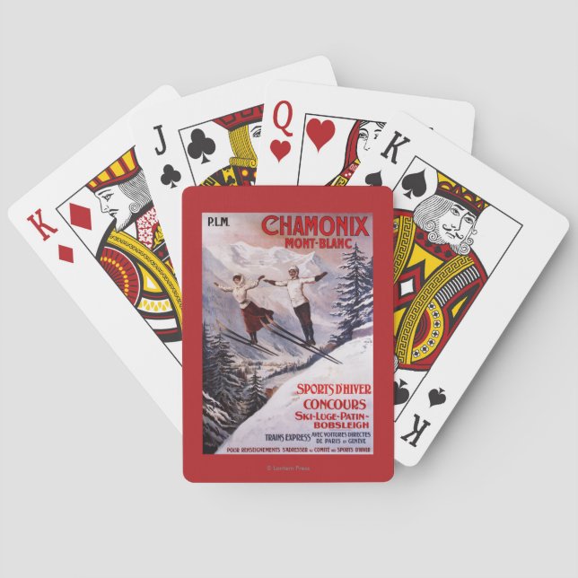 Skiing Promotional Poster Playing Cards (Back)