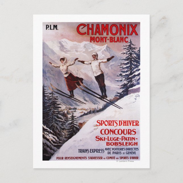 Skiing Promotional Poster Postcard (Front)