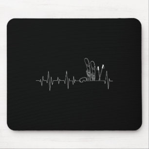 Skiing Pulse Heartbeat - Freestyle Skier Winter Sp Mouse Pad