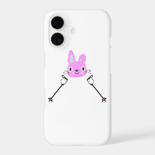 Skiing Rabbit with ski poles