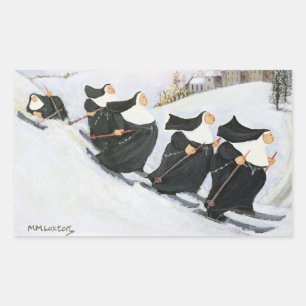 Skiing Rectangular Sticker